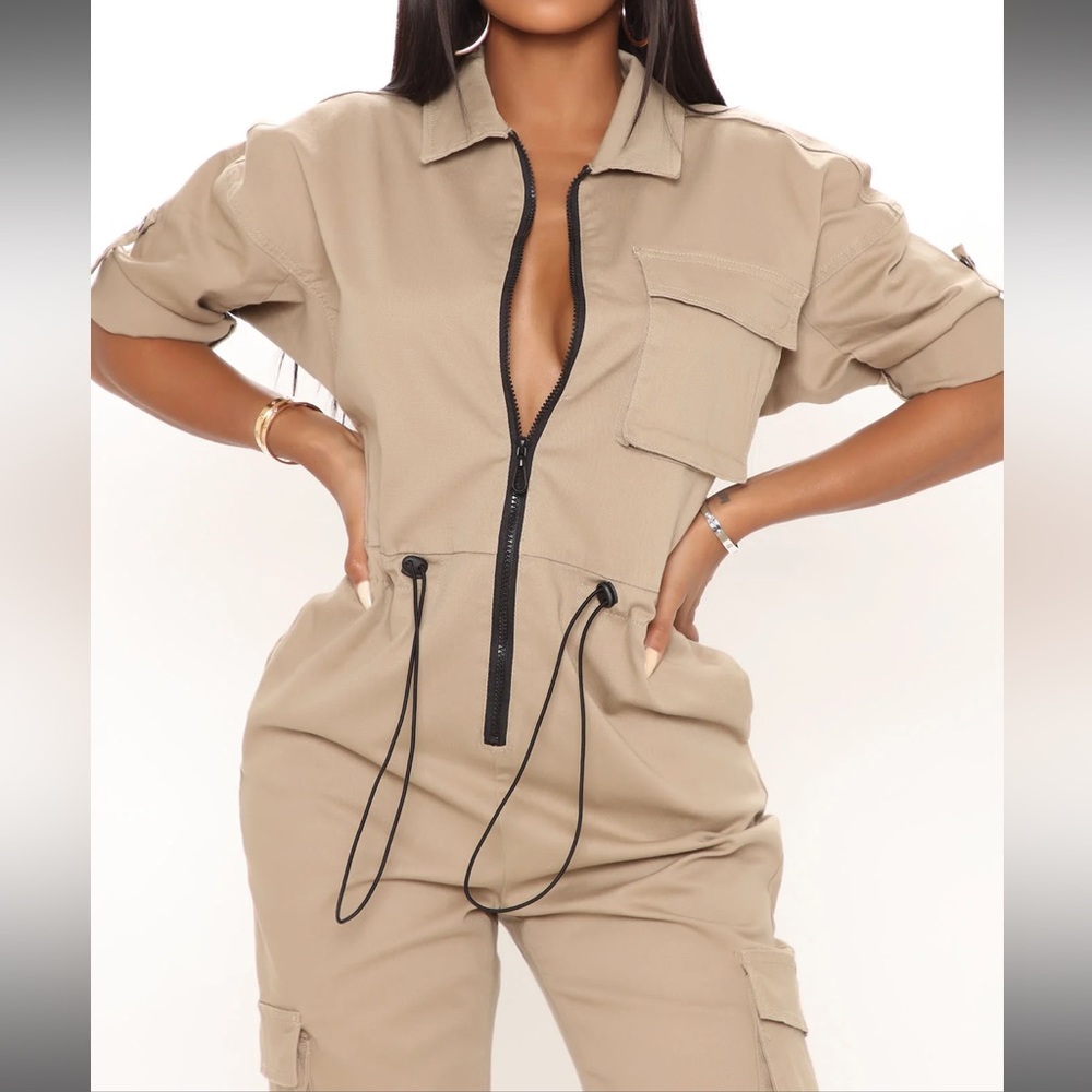 Bootcamp Solid Jumpsuit - Khaki/Combo - image 2